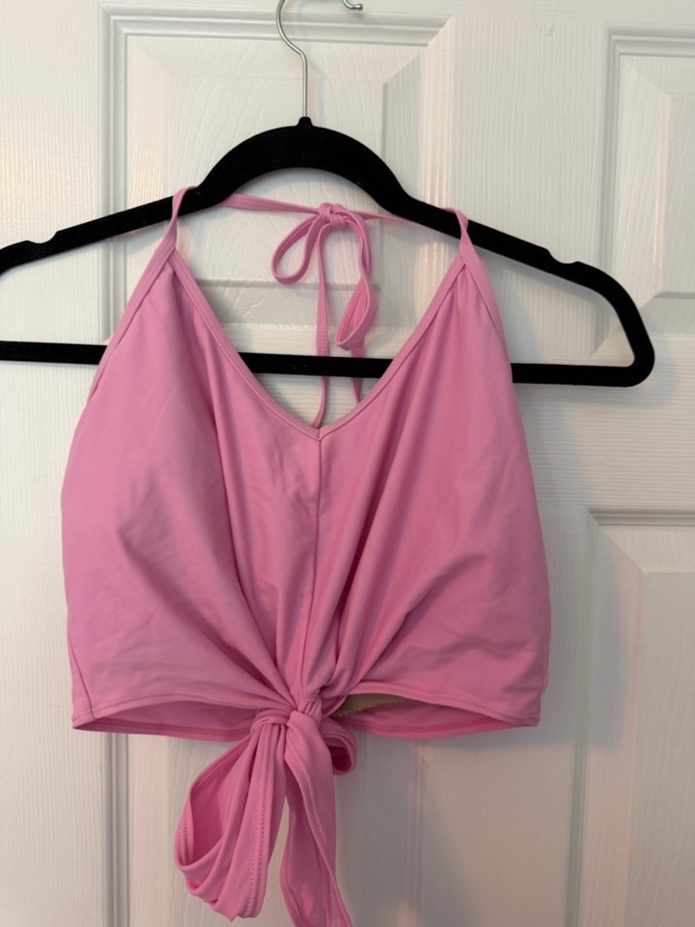 Pink Tie-Back Halter Bikini Top